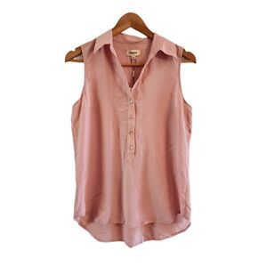L'AGENCE Blush Pink Sleeveless Button Front Tank